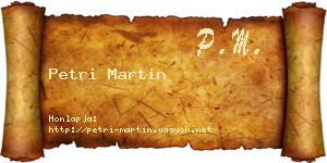 Petri Martin névjegykártya